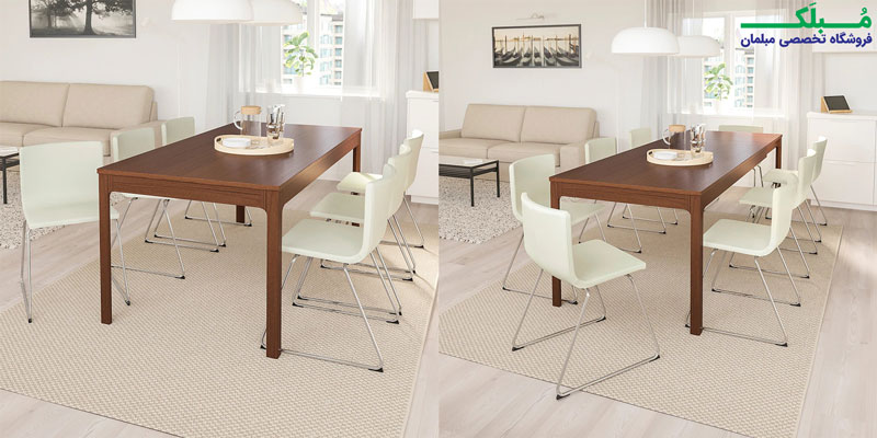 میز قابل گسترش میز و صندلی ناهارخوری 6 نفره ایکیا مدل EKEDALEN BERNHARD